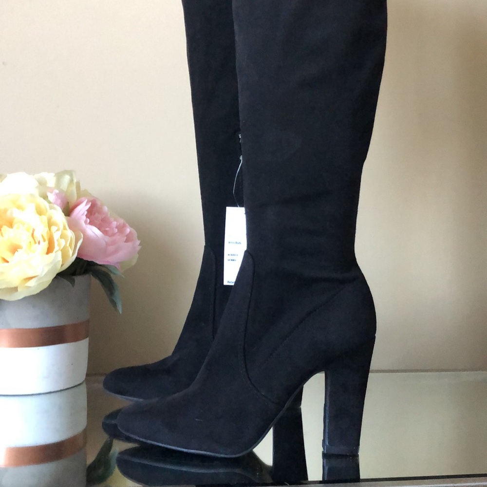 New UNISA Black Over the Knee 4” Heeled Boots - Picture 2 of 14